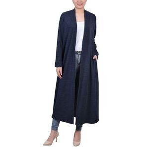 NY Collection Petite Long Sleeve Heavy Ponte Duster Sweater